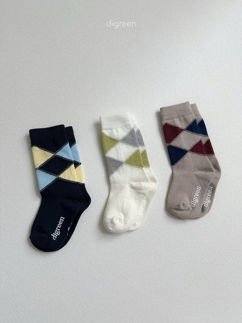 digreen / argyle socks【for kids】