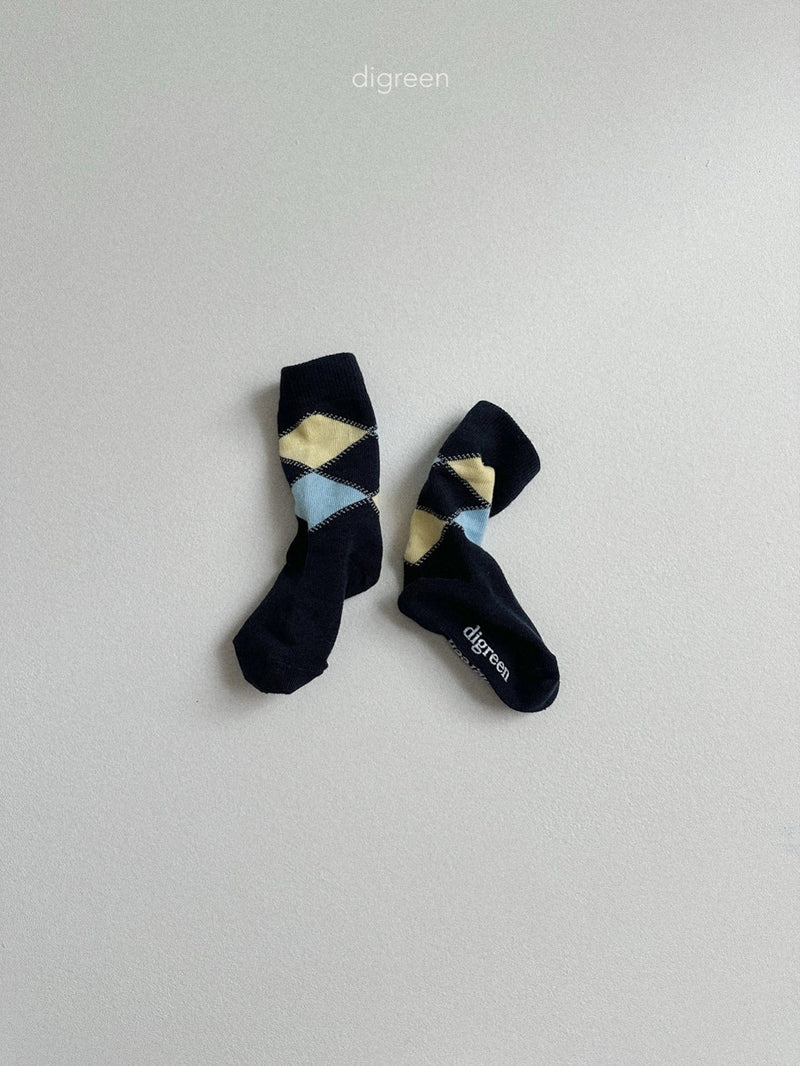 digreen / argyle socks【for kids】