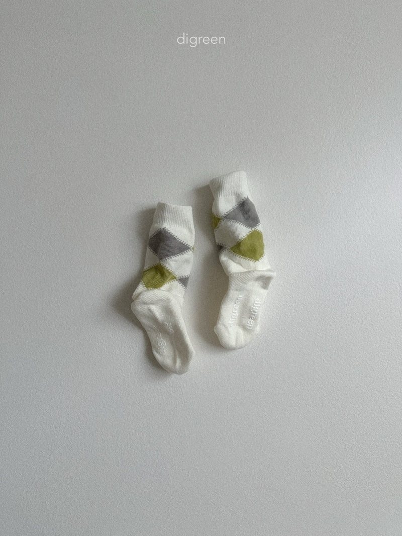 digreen / argyle socks【for kids】