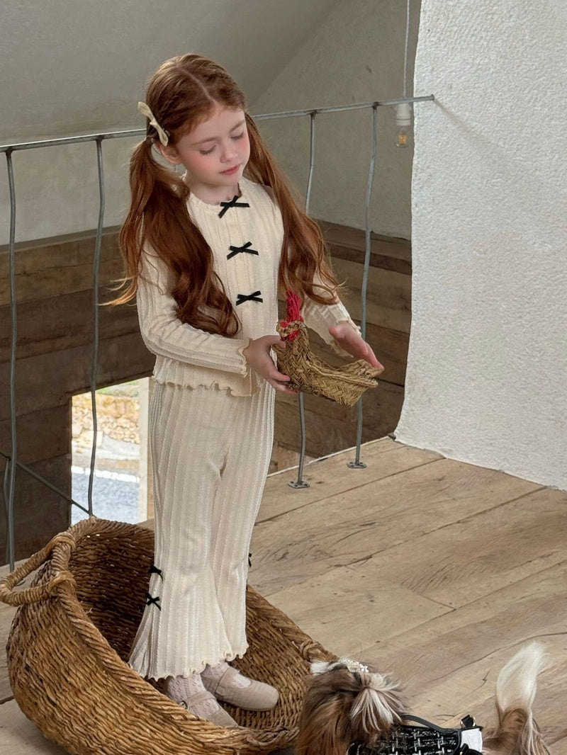 otaly / ribbon cardigan pants set【for kids , jr】(no.5699)