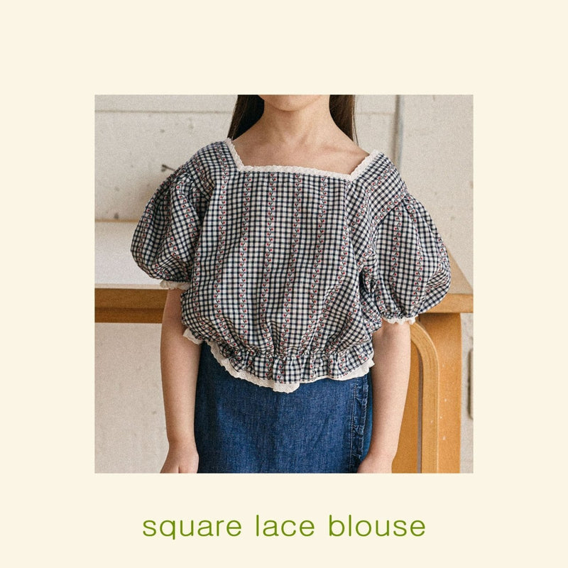 mon atelier / square lace blouse