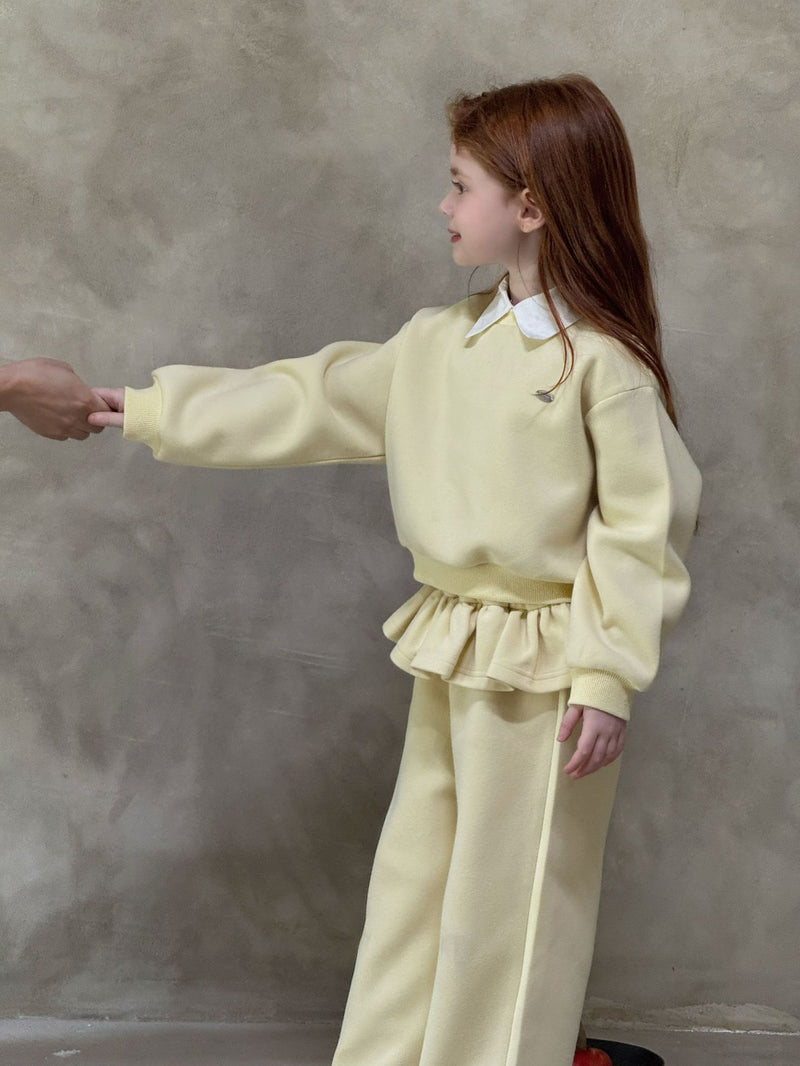 otaly /  collar mtm frill pants set【for kids , jr】(no.5716)