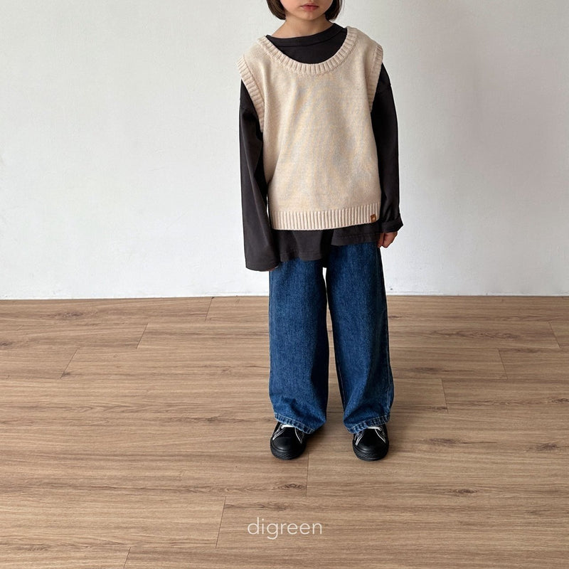 digreen / wide denim pants