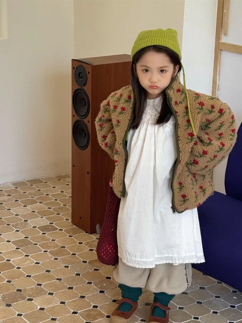 bright flower boa coat 【for kids&Jr.】