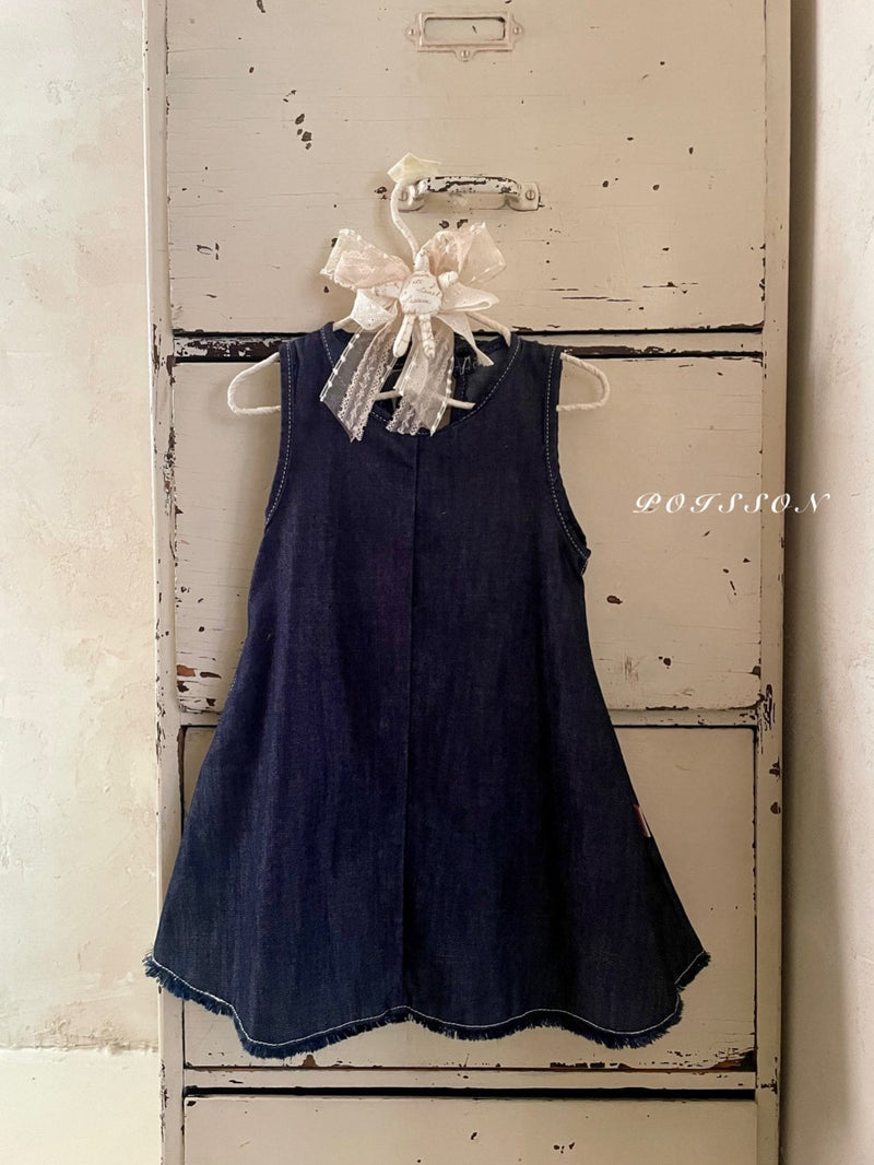 poisson / romy denim onepiece【for  kids &Jr.】