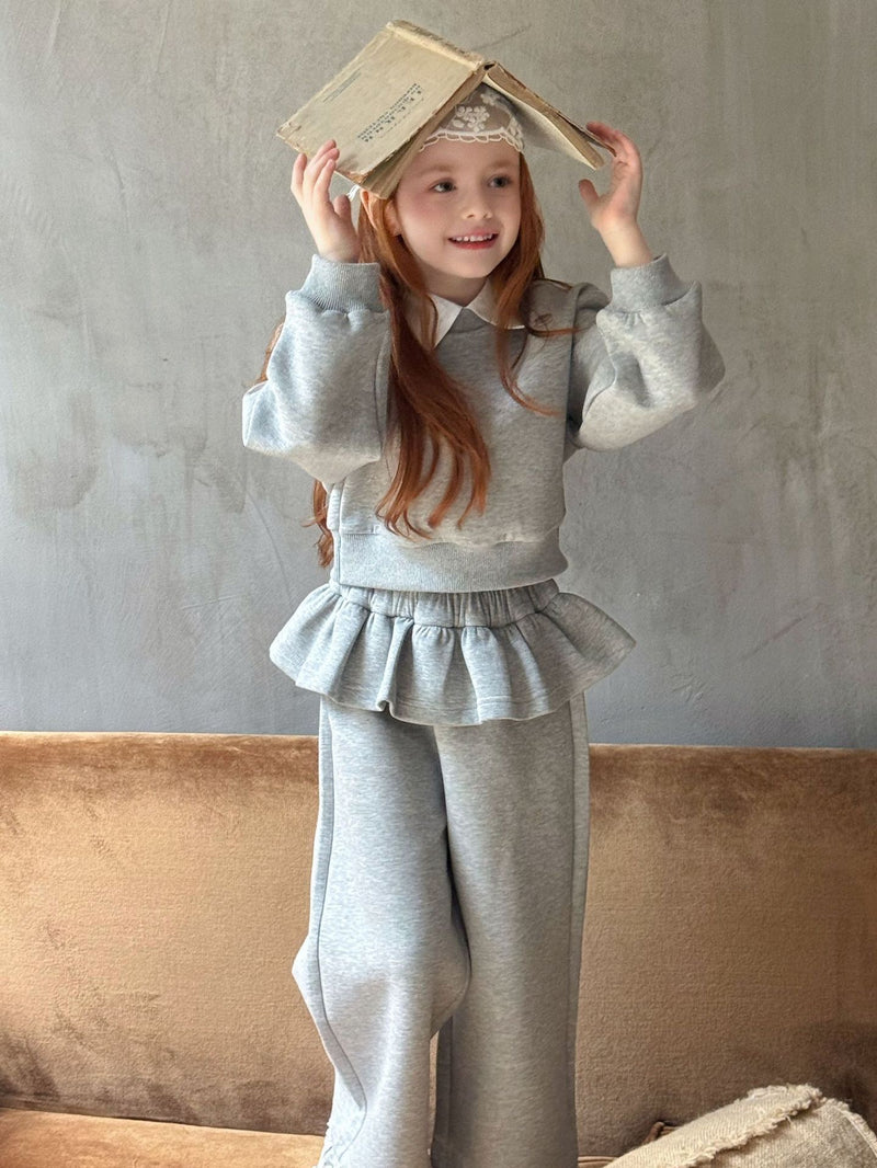 otaly /  collar mtm frill pants set【for kids , jr】(no.5716)