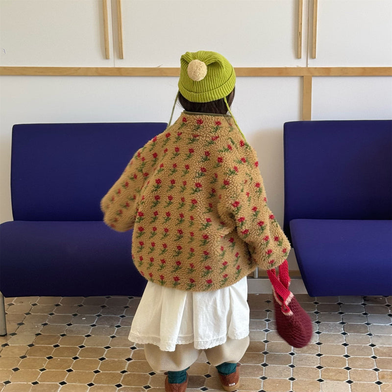 bright flower boa coat 【for kids&Jr.】