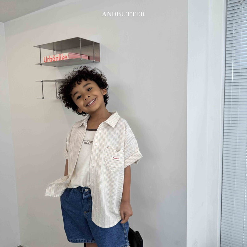 and butter / love point shirt【for kids & jr.】