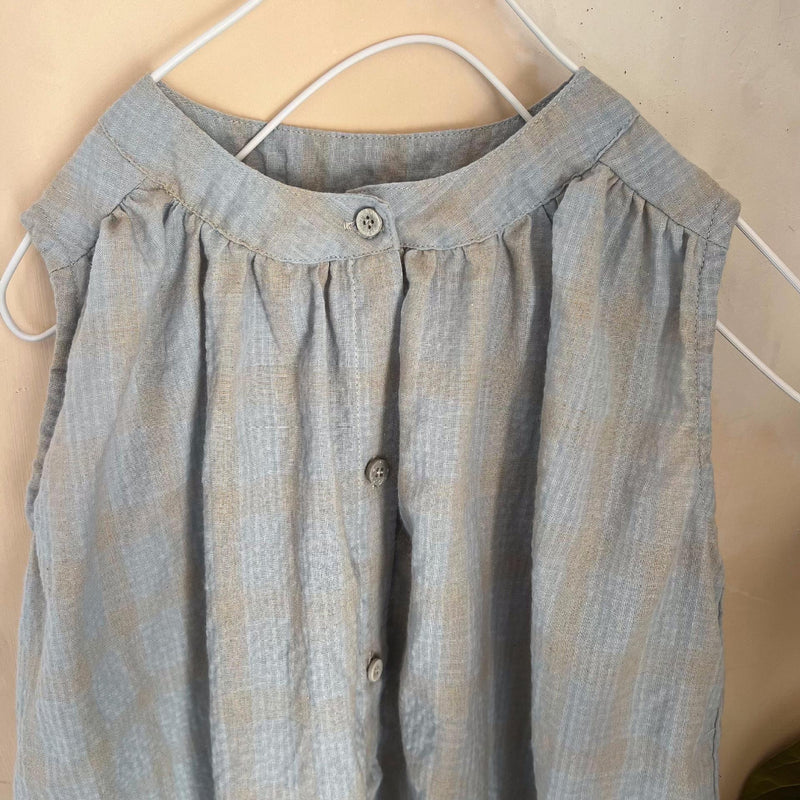 pale check one-piece【for kids , jr】