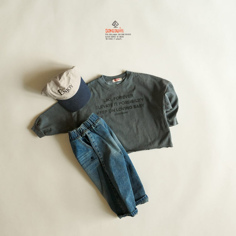 boneoune / wide crop pig tee【for kids, Jr. 】