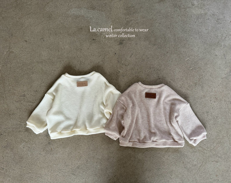 la camel  / label knit mtm【for kids 】