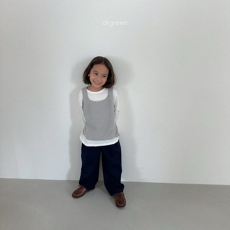 digreen / button vest【for kids】