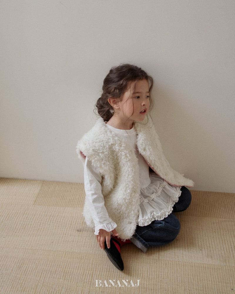 bananaj / lopple frill tee 【for kids & jr.】