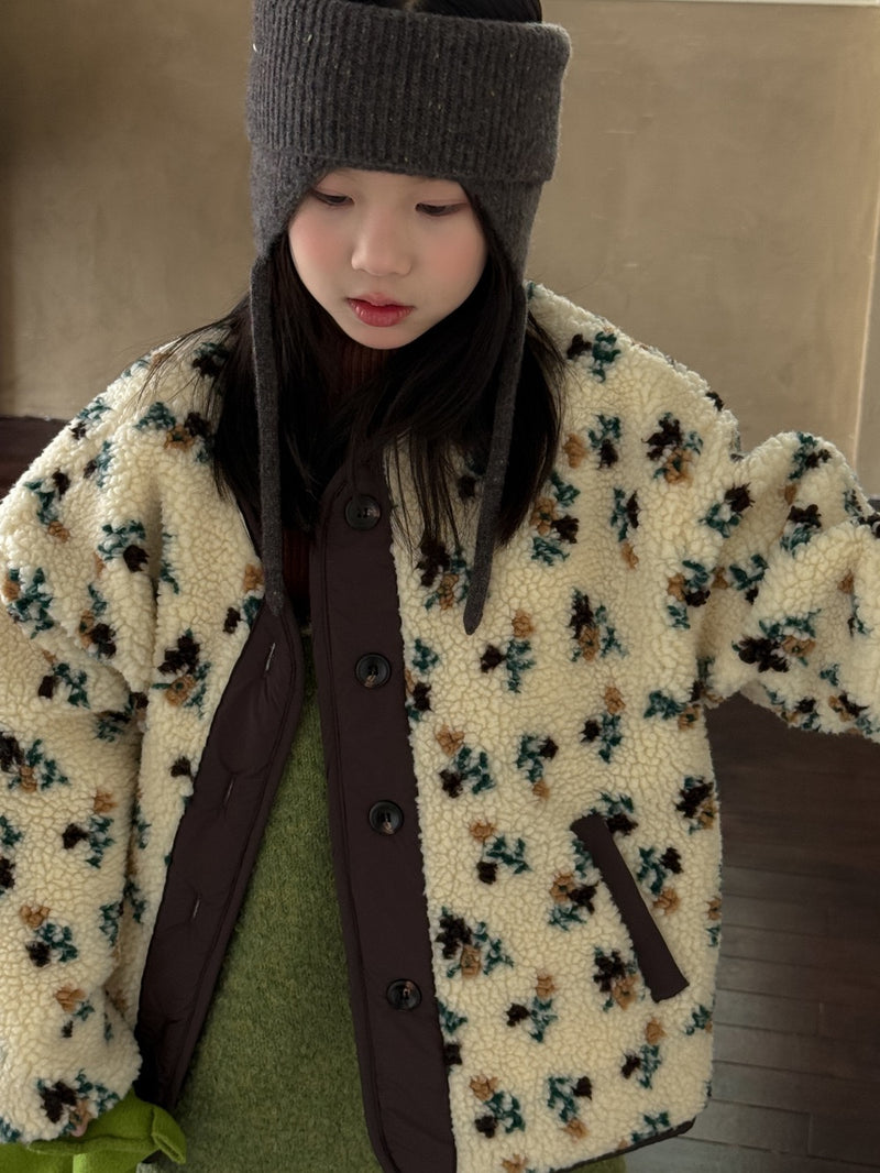 snow flower boa coat 【for kids&Jr.】