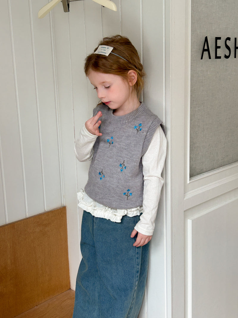 flower knit vest【for kids &  Jr.】