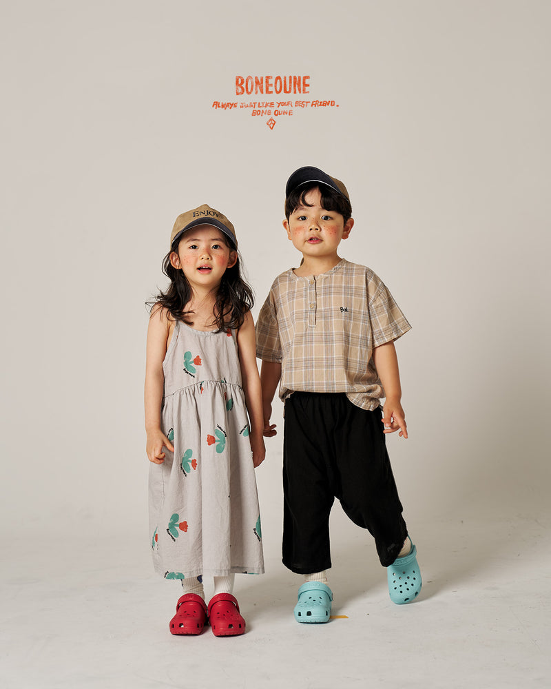 boneoune  / haribo check shirt 【for kids, Jr. 】