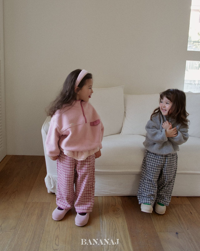 bananaj / cozy check pants【for kids & jr.】