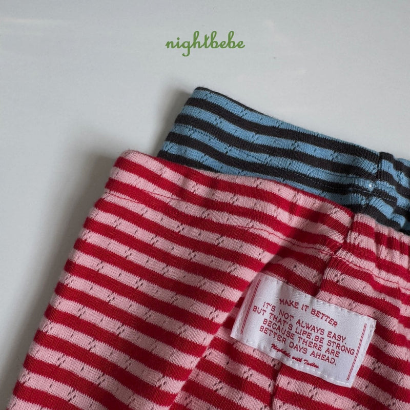 nightbebe / stripe eyelet leggings【for kids】