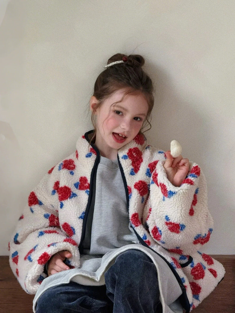 bright flower boa coat 【for kids&Jr.】