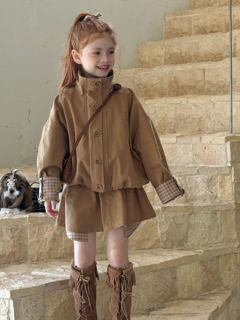 otaly / cafe check skirt【for kids , jr】(no.5671)