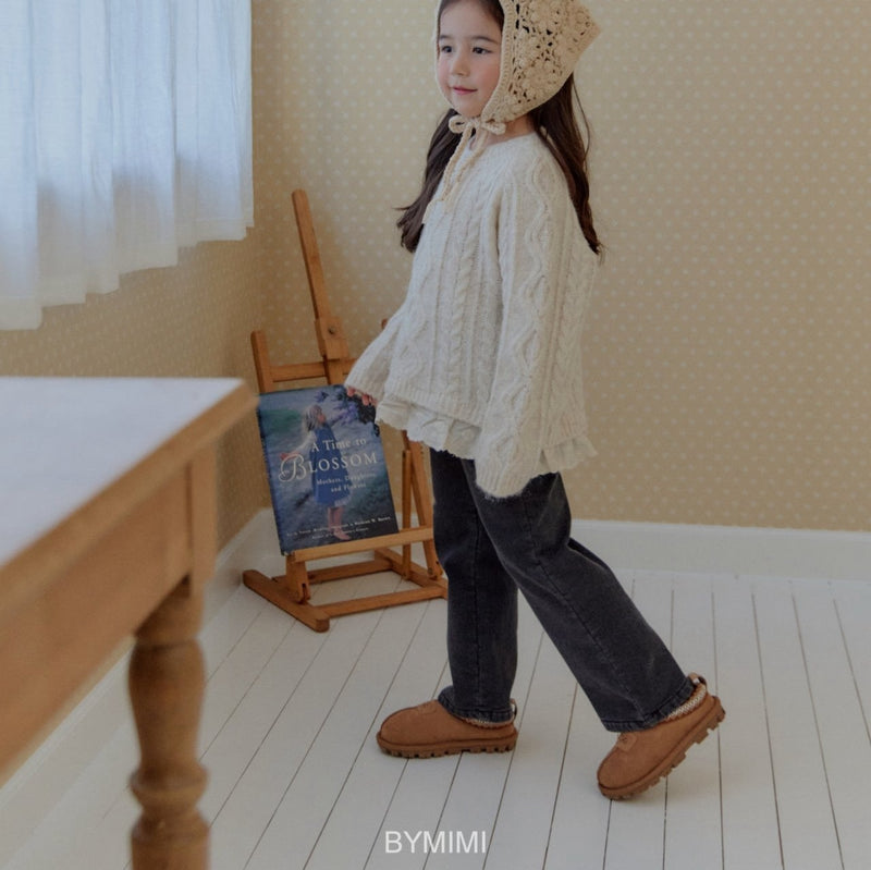 by mimi  / frill knit tee【for kids , jr】