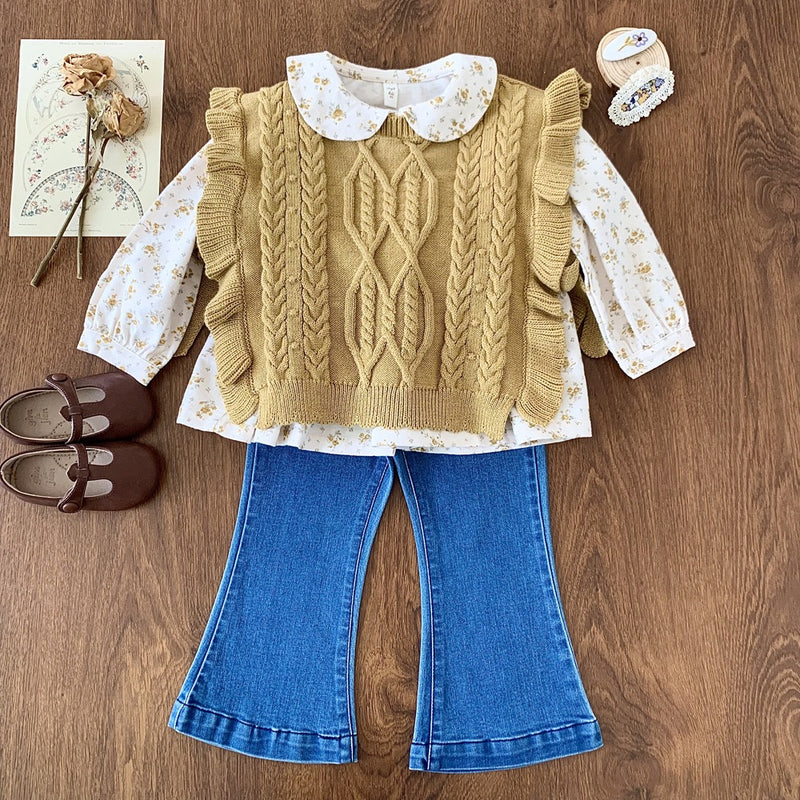 cable knit vest【for kids, jr. 】