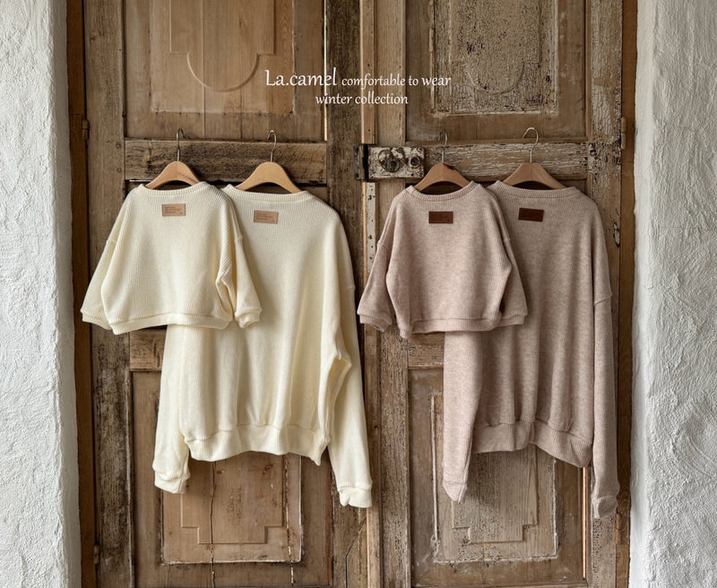 la camel  / label knit mtm【for kids 】