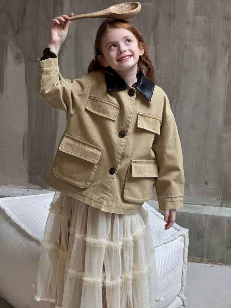 otaly /  leather collar jacket【for kids , jr】(no.5760)