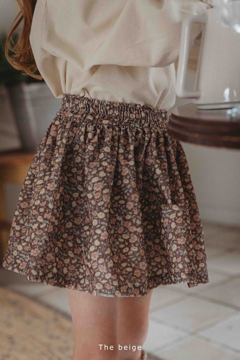 the beige / golden frill skirt