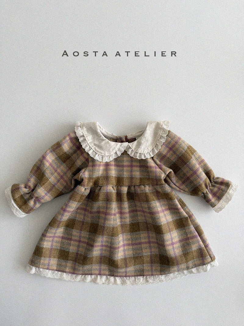 aosta / wool  check dress