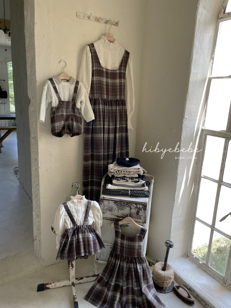 hibyebebe / brauni check onepiece【for mom】