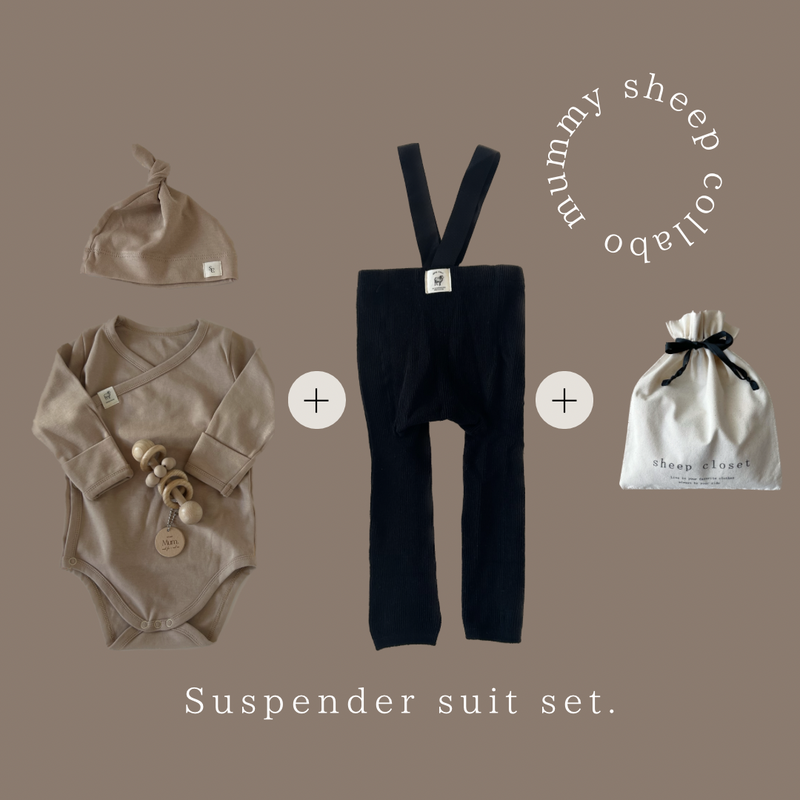 【sheep closet × mum colabo】mummy sheep suspender suit set（クーポン使用不可）
