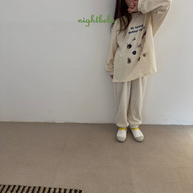 nightbebe / flower waffle jogger pants【for kids】