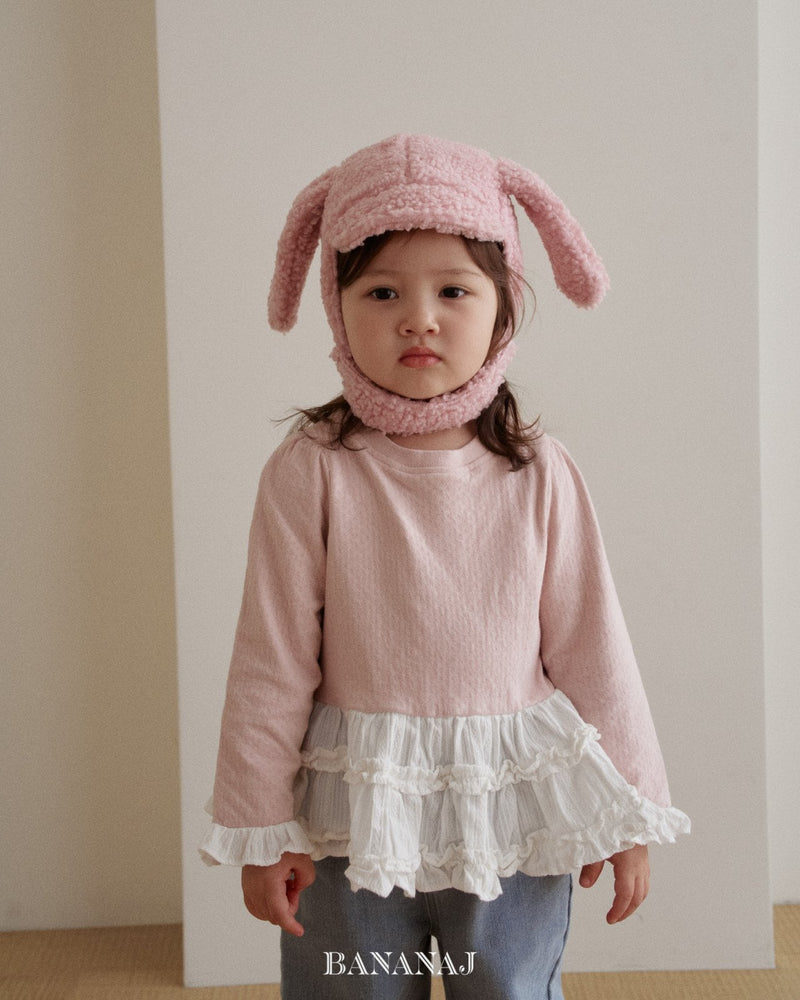 bananaj / lopple frill tee 【for kids & jr.】