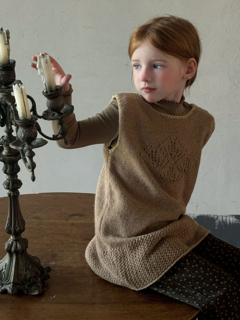 otaly / crocheted sleeveles knit vest【for kids , jr】