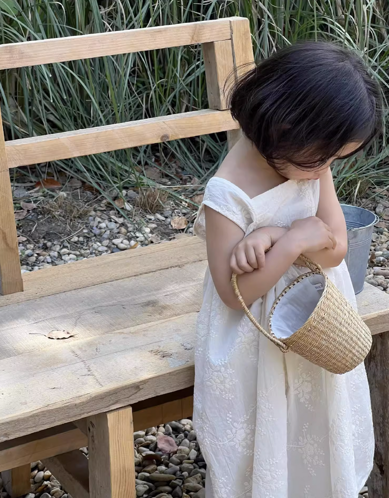 flower embroidery one-piece【for kids & jr.】