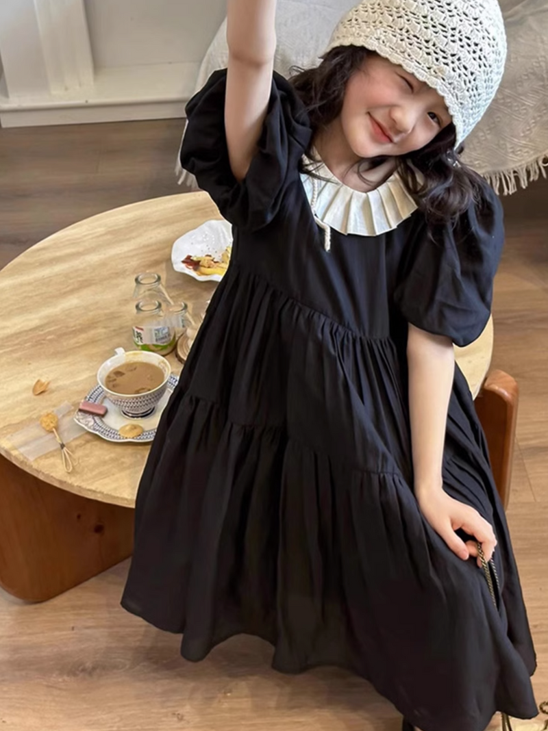 pleats collar one-piece【for kids , jr, mom 】