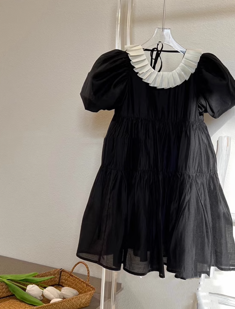 pleats collar one-piece【for kids , jr, mom 】
