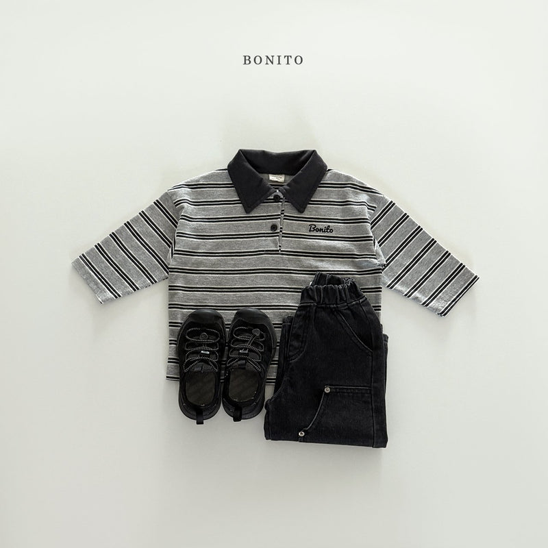 bonito / stripe collar t【for kids&Jr.】
