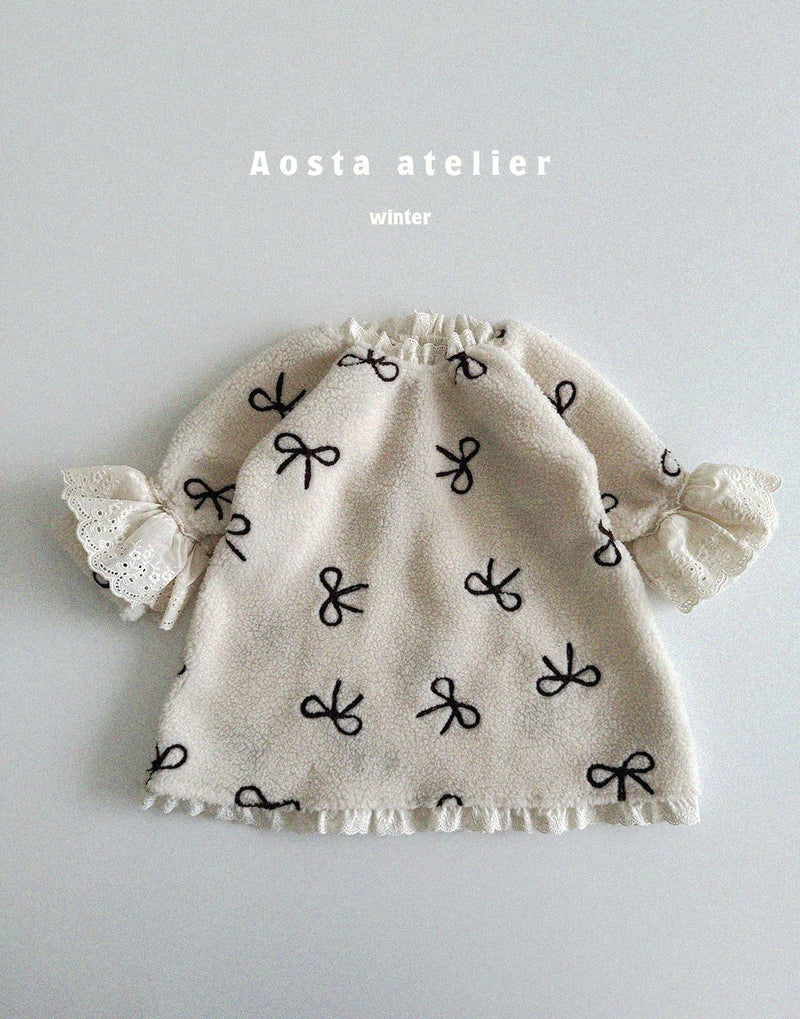 aosta / ribbon fur dress