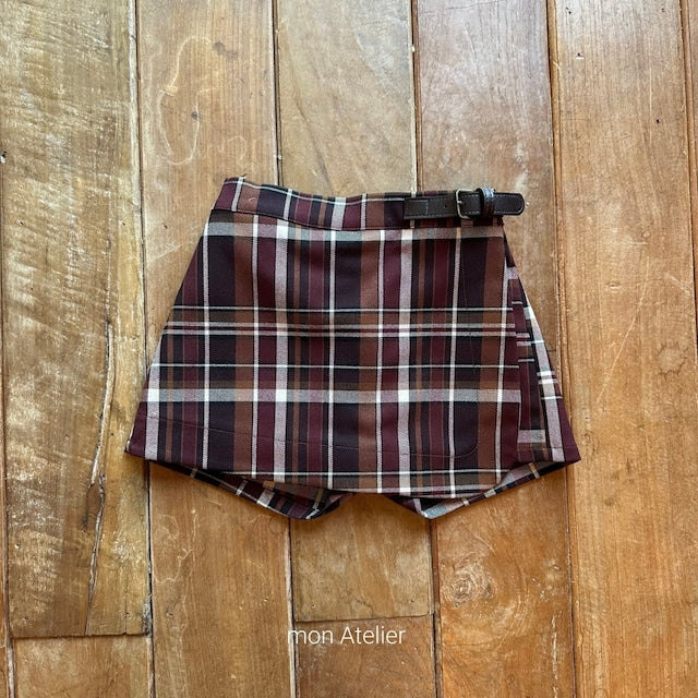 mon atelier / check check wrap pants