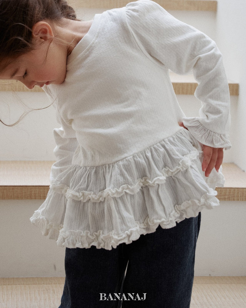 bananaj / lopple frill tee 【for kids & jr.】