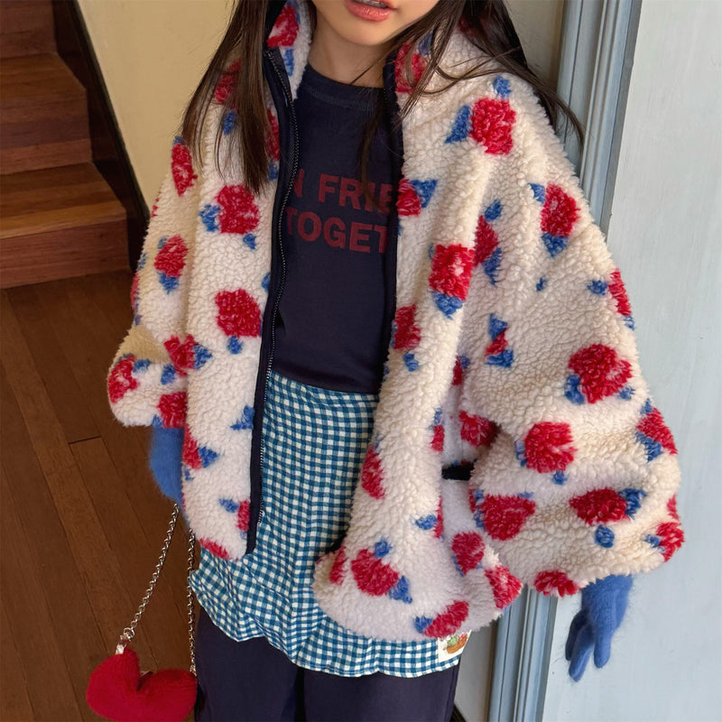 bright flower boa coat 【for kids&Jr.】