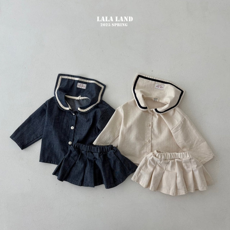 lalaland / slub denim skirt【for kids】