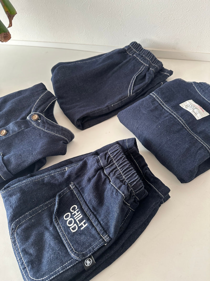 【一部即納 100/120size】indigo denim set up【for kids & jr.】