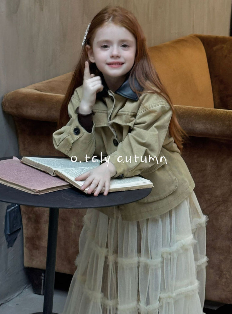 otaly /  leather collar jacket【for kids , jr】(no.5760)