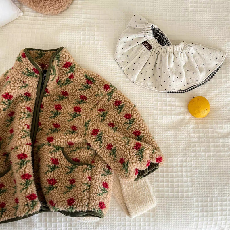 bright flower boa coat 【for kids&Jr.】