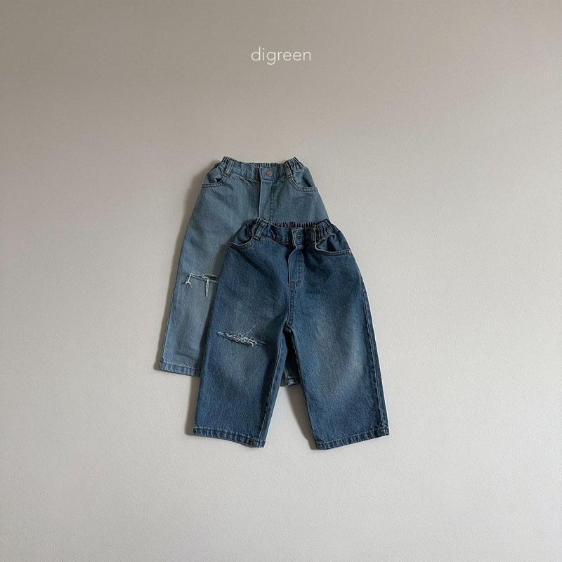 digreen / cutting denim pants