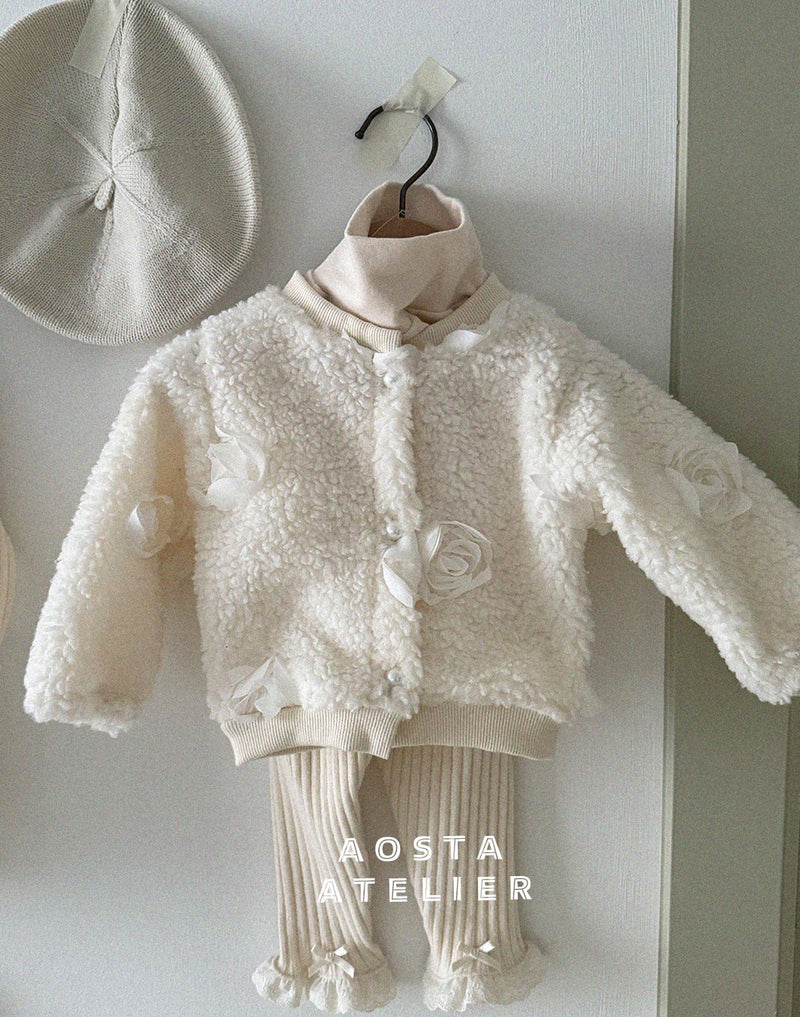 aosta / camellia fur cardigan