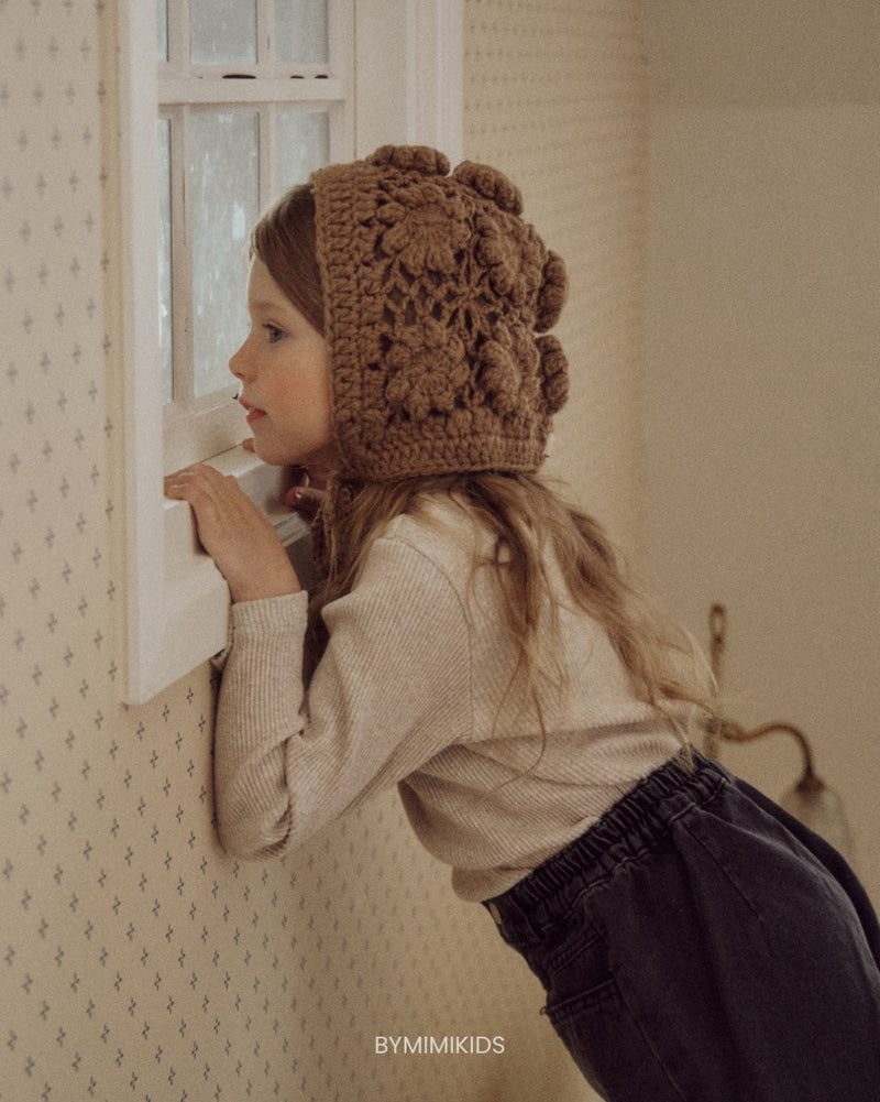 by mimi  / knit bonnet【for kids , jr】